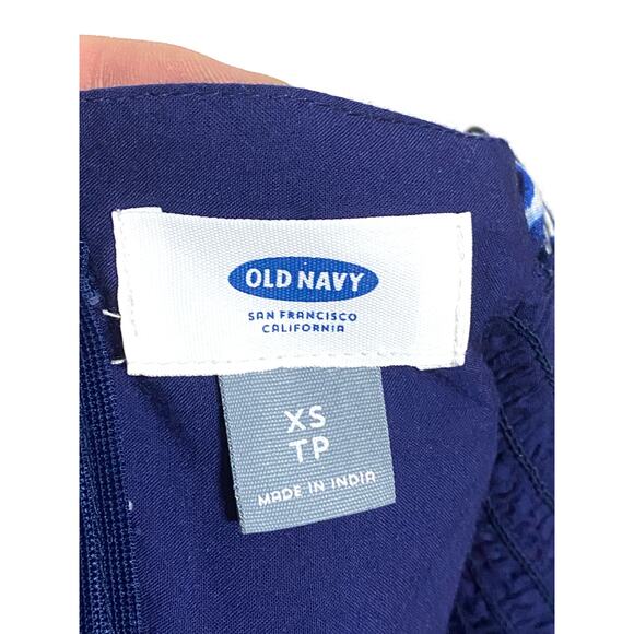 Old Navy Blue White Babydoll Sun Dress XS Floral Summer Beach Resort Coastal Y2K - Picture 6 of 8
